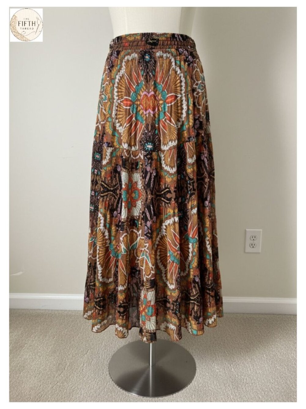 Women's Chiffon Maxi Skirt High Waist Pleated A-Line Elastic Waist